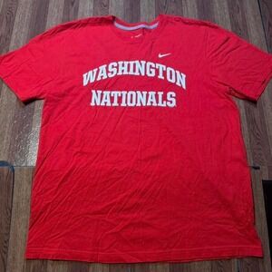 Nike Red Washington Nationals Retro Tech Sportswear Train Shirt XL